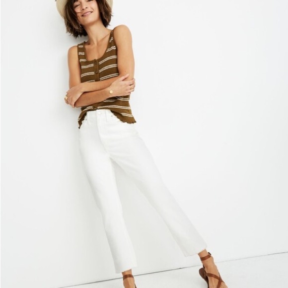 J. Crew Denim - Madewell High-Rise Crop Boyjean – White